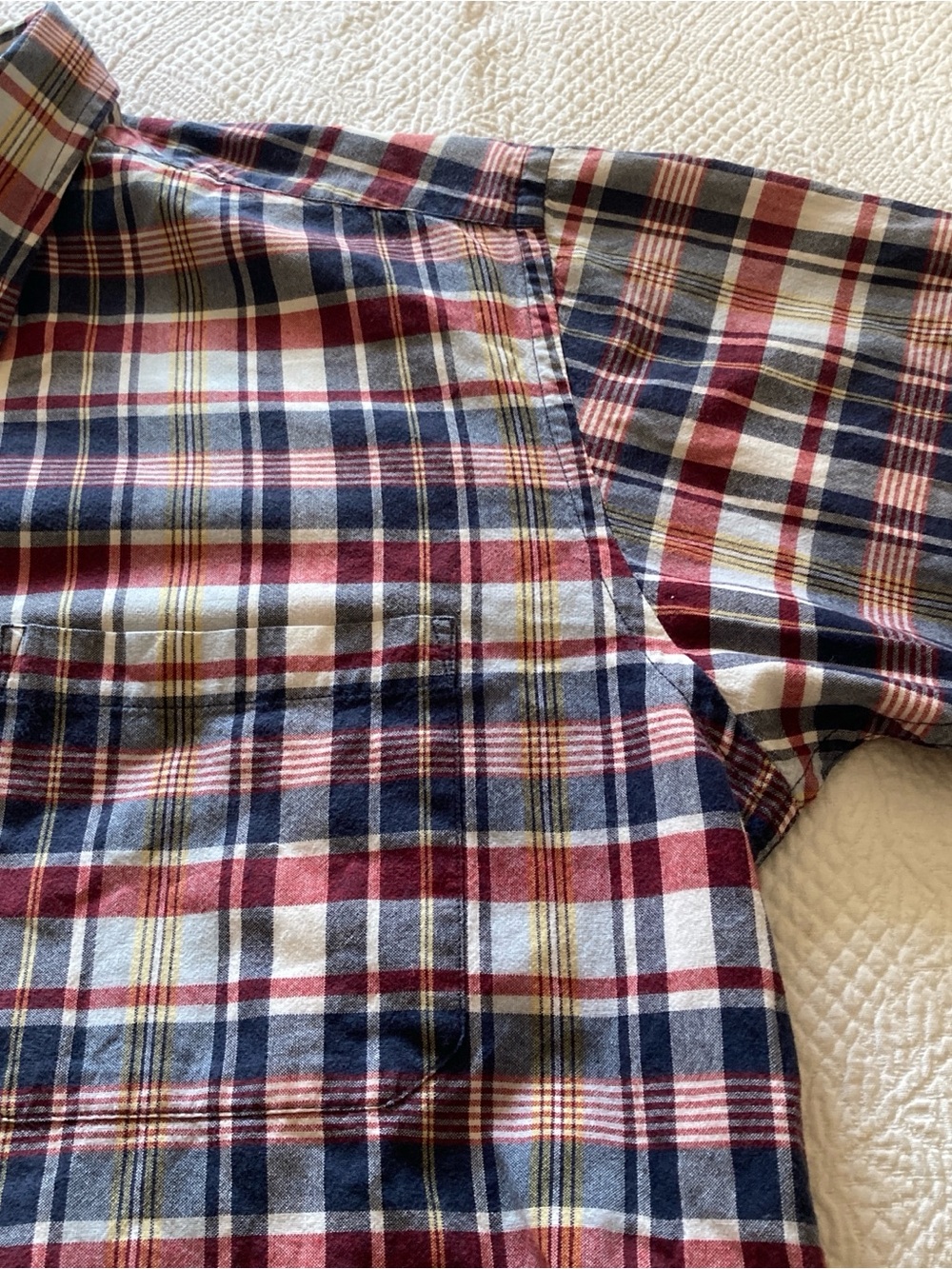Pendleton Short-Sleeve Madras Plaid Button-Down Shirt